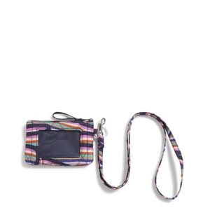 Vera Bradley Retro Ribbons Zip ID Case & Lanyard in Ultralight